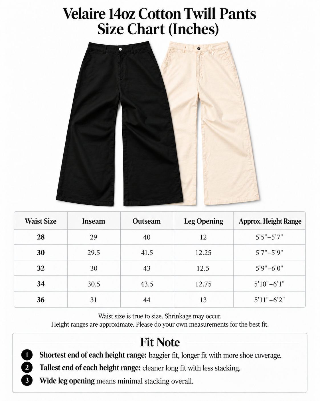 14oz Cream Cotton Twill Pants