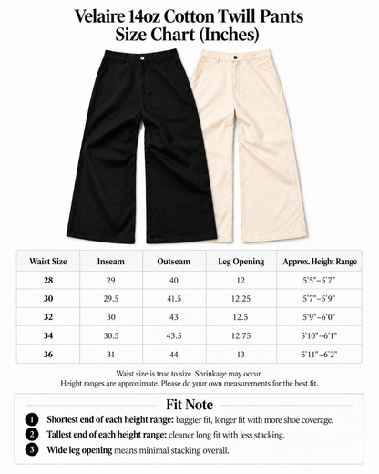 14oz Black Cotton Twill Pants